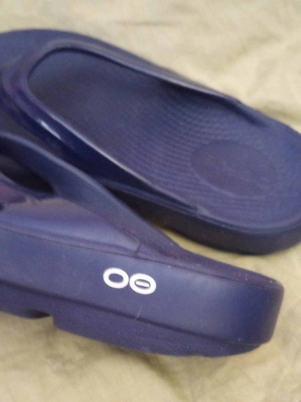 💙🚶♀️OOFOS Navy Blue Toe Post Recovery Sandals W/Great Arch Support Sz W-6 M-4